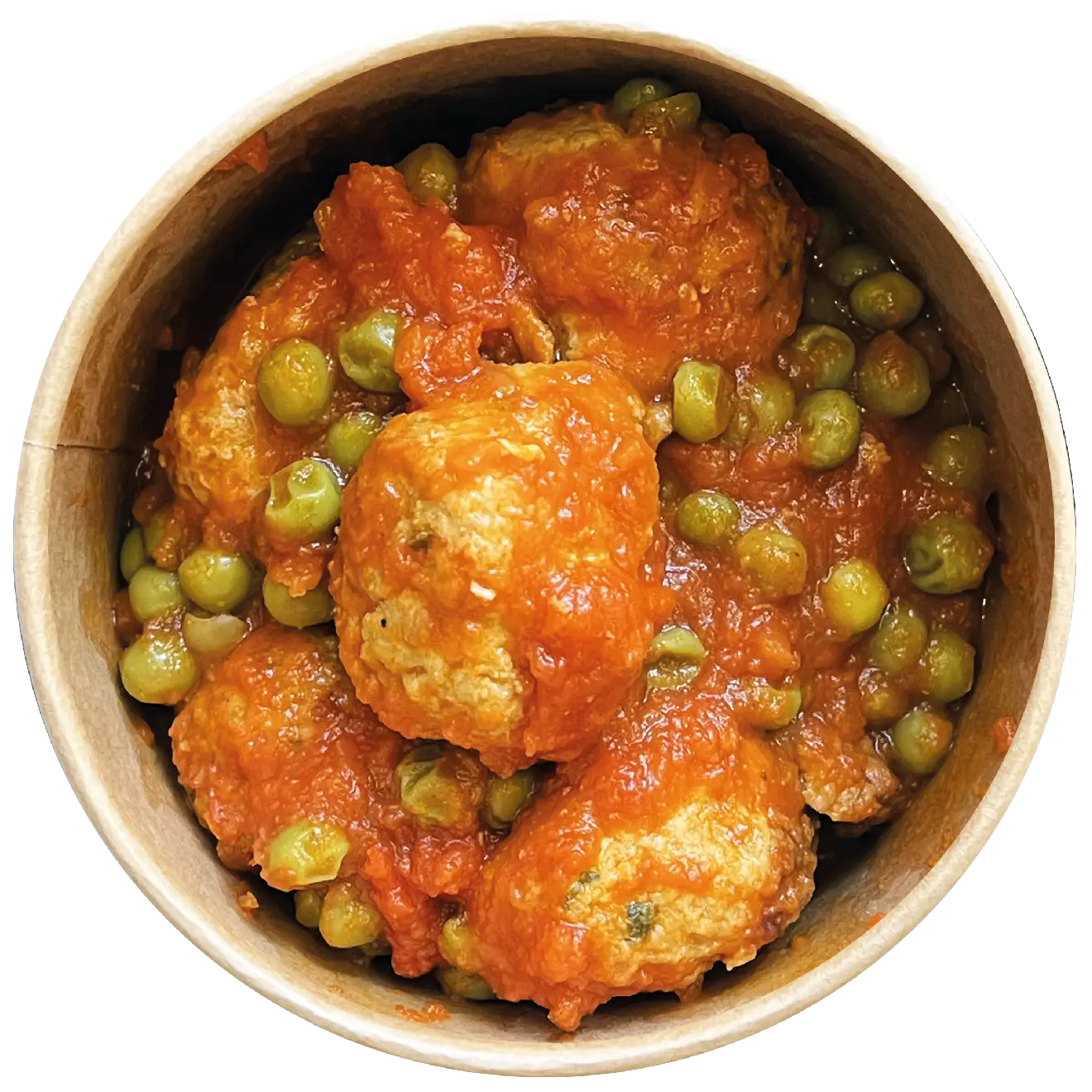 Polpette con sugo di piselli